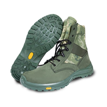 Тактичні черевики BlackBay високі хакі на шнурівці та зеленою підошвою (S-3-HAKI) | 40 (27см)