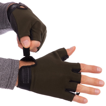 Тактичні рукавички з відкритими пальцями Zelart 4379 розмір M Olive
