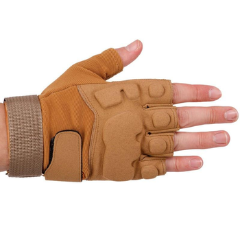 Тактичні рукавички з відкритими пальцями Zelart 8811 розмір M Khaki