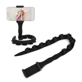 Гнучкий тримач для телефону з присосками Cute Worm Lazy Holder універсальний чорний