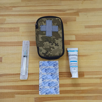 Тактична аптечка, підвісна аптечка, військова аптечка з тканини. Колір: піксель