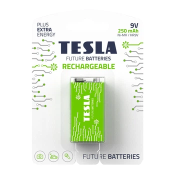 Акумулятор Tesla 9V GREEN+ RECHARGEABLE 250mAh / HR9V / BLISTER FOIL 1 шт.