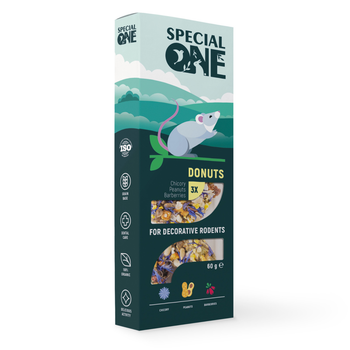Пончики Special One «Цикорий, арахис, барбарис» для декоративых грызунов, 60г (3 шт.) (4823082425228)