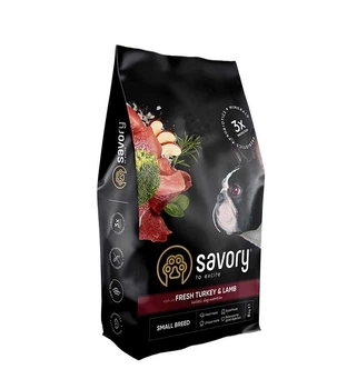Корм Savory Adult Small Breed Fresh Turkey & Lamb сухой с индейкой и ягненком для собак мелких пород 8 кг