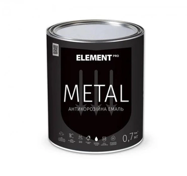 Антикоррозийная эмаль 3 в 1 Element Pro Metall (черный) 0.7 кг