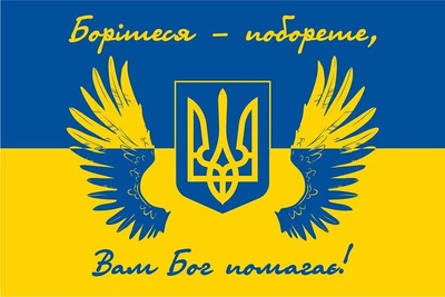 Прапор Янголи України Борітеся – поборете, Вам Бог помагає PromoZP 105x70 см прапорна сітка односторонній