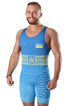 Трико для боротьби Berserk Sport Wrestler UKR approved UWW Синій 2XL