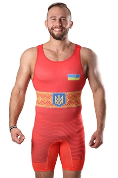 Трико для боротьби Wrestler UKR approved UWW Червоний S