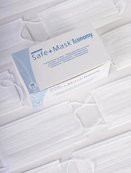 Медичні маски Medicom Mask® Economy сертифіковані тришарові 50 шт. Білі