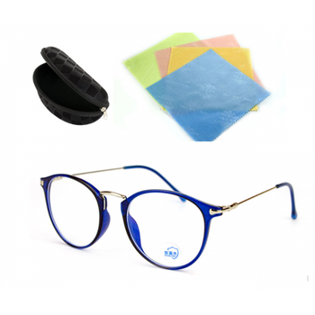 Компьюторные окуляри BLURAY Plus С4 "Антивідблиск" ЗАХИСТ ОЧЕЙ в комплекті з Футляром і ганчірочкою реальний захист для очей від екрану монітора і смартфона Ультрамарин
