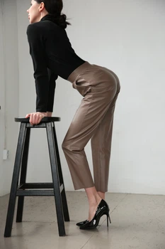 Брюки з еко-шкіри утеплені Akta Eco Leather Capuccinno розмір L ( 1043_L )