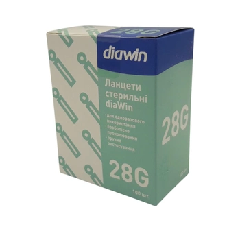 Ланцети стерильні diaWin 28G 100 шт