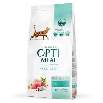 Сухой корм для кошек Optimeal Sterilised с индейкой и овсом 10 кг (4820083905612)