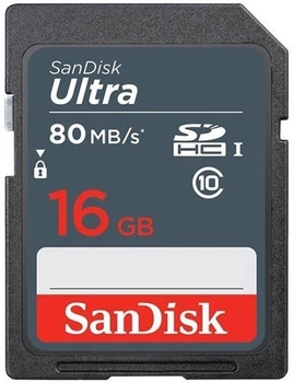 Карта пам'яті SDHC 16GB UHS-I Class 10 SanDisk Ultra (SDSDUNS-016G-GN3IN)