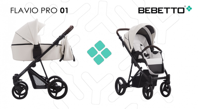 Универсальная коляска 2 в 1 Bebetto Flavio Pro 01 Белый, 503.12.21.P01