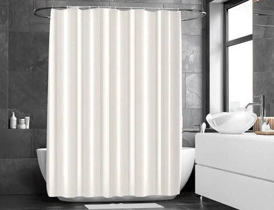 Штора для ванной комнаты 180х200 см тканевая Lidia цвет белый/бежевый