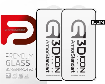 Набор защитных стекол ArmorStandart Icon 3D для смартфона Apple iPhone 14/13/13 Pro Black 2шт (ARM62764)
