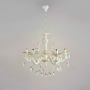 Люстра подвесная свечи Light House SH-18230/6 FFGW 650*650*610 белый с золотом
