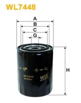 Фильтр масляный Audi A4 (B5/8D), A4 (B6,B7/8E,8H), Seat Exeo, Skoda Superb, Volkswagen Pa Wix Filters (WL7448) WIX Filters (WL7448)