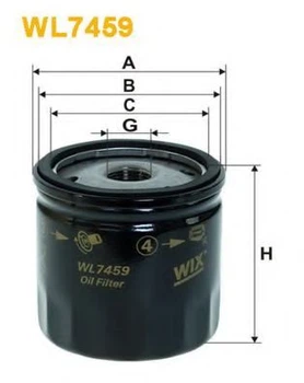 Фильтр масляный Ford C-Max, C-Max II, Grand C-Max, Fiesta VI (08-), Focus Cabrio, Focus C Wix Filters (WL7459) WIX Filters (WL7459)