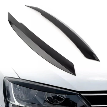 Реснички на передні фари VW Jetta MK6 2010-2018 C-Design (чорний глянець)