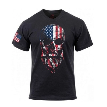 Футболка Rothco US Flag Bearded Skull T-Shirt Черный XL 2000000086385