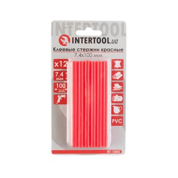 Комплект стрижнів клейових червоних 7,4 мм*100 мм, 12 шт. INTERTOOL RT-1043