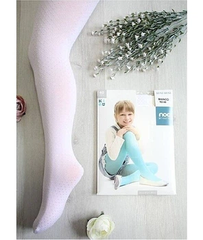 Колготи дитячі з крупинками MiniMini 40 den KNITTEX р.116-122 (білі)