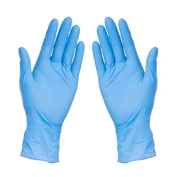 Перчатки нитриловые Care 365 размер S голубые 100 шт (00227)