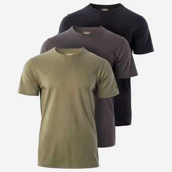 Футболка тактическая мужская Magnum Basic Shirt 3-P-Ol/Fr/B XL 3 шт Оливковый/Серый/Черный (5902786346363)