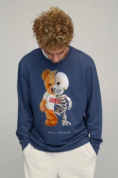 Світшот чоловічий OVERSIZE /no flis/ S Блакитний (BSMN30019)