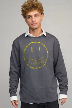 Світшот чоловічий OVERSIZE /no flis/ XL Темно-сірий (BSMA30051)
