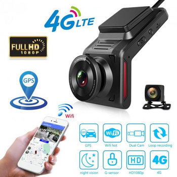 Автомобільний відеореєстратор з 4G + WIFI + GPS Nectronix K18, Full HD 1080P, з 2-ма камерами, G-sensor і віддаленим online моніторингом (eg-100776)