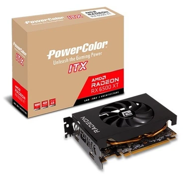 Видеокарта AMD Radeon RX 6500 XT 4GB PowerColor ITX GDDR6 (64bit) (2815/18000) (HDMI, Display Port) (AXRX 6500XT 4GBD6-DH)