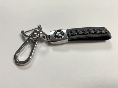 Брелок BMW плетеный + карабин/черный
