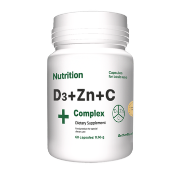 Вітамінно-мінеральний комплекс EntherMeal D3 + Zinc + С Complex+ 60 капсул