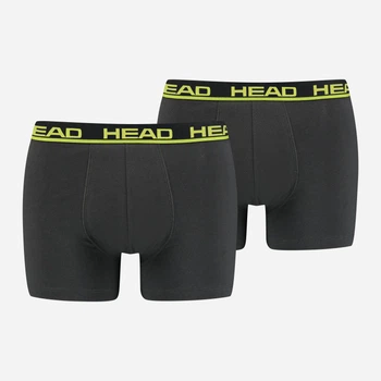 Набор трусов-боксеров мужских HEAD Basic Boxer 701202741-009 S (2 шт) Графитовый с желтым (8720245174947)
