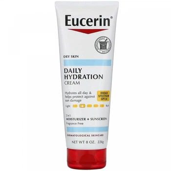 Крем для ежедневного увлажнения, SPF 30, без отдушек, Daily Hydration Cream, SPF 30, Fragrance Free, Eucerin, 226 г