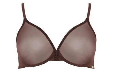 Бюстгальтер Gossard Glossies 6271 прозорий гладкий для глибокого декольте та природньої посадки 75B Rich Brown (5053014268916)