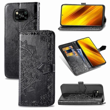 Чехол Vintage для Xiaomi Poco X3 / X3 Pro книжка кожа PU с визитницей черный