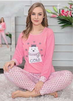Пижама плотный трикотаж Sude 3052_pink L Розовый