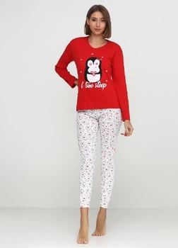 Пижама плотный трикотаж Fawn Pijama 2094_red-milk XL Красный