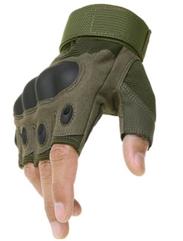 Мужские Тактические Перчатки с Ударными Вставками Открытые Зеленые L