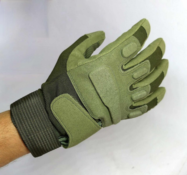 Перчатки тактические военные уличные XL 23,5 см зеленый