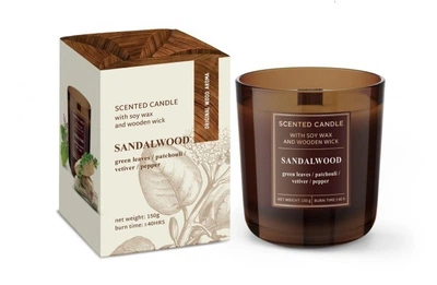 Свічка ароматизована в склі Bartek Candles Сандалове дерево 150г.