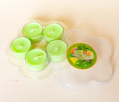 Свічки ароматизовані чайні Bartek Candles (5шт) Зелений чай (Пудинг)