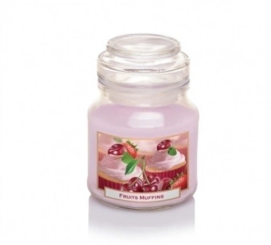 Свічка ароматизована в банці Bartek Candles Тістечка (Вишня та полуниця) 130г.