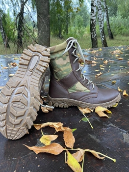 Берцы осенние облегченные, обувь для военных KROK BО1, 45 размер, коричневые, 01.45