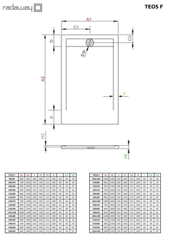 Душовий піддон RADAWAY Teos F 140x90 колір антрацит HTF14090-64