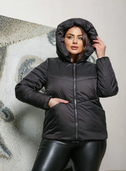 Куртка женская демисезонная с капюшоном MODA 00105 XXL (52) Черный (M -00105 /1 C)